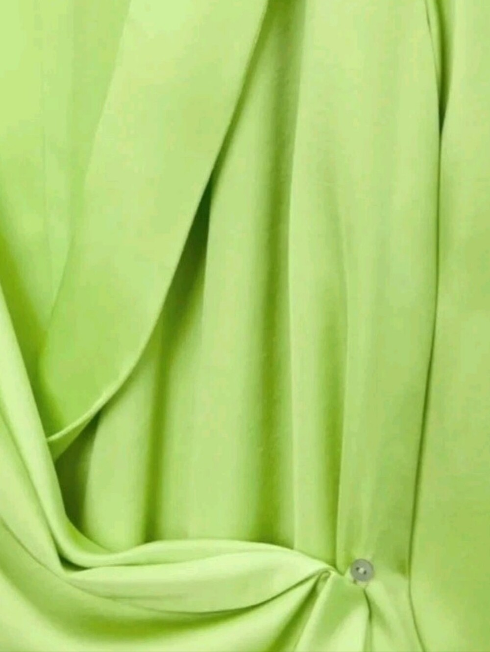Zara Lime Satin Wrap Long Sleeve Mini Dress M - Picture 5 of 6